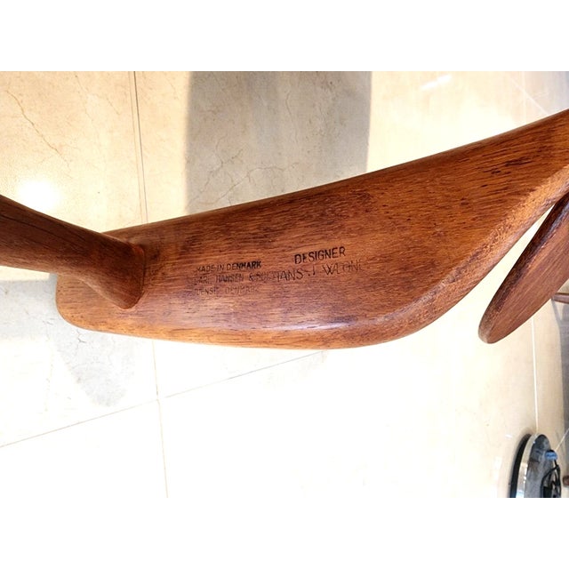 Vintage Hans Wegner Ch22 Carl Hansen & Son Oak Lounge Easy Chairs MCM - A Pair For Sale - Image 9 of 10