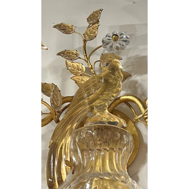 Mid-Century Modern Vintage Mid-Century Modern Italian Gilt Metal Parrot Form Sconces - A Pair For Sale - Image 3 of 12