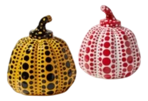 Pumpkin Sculptures by Yayoi Kusama, Set of 2