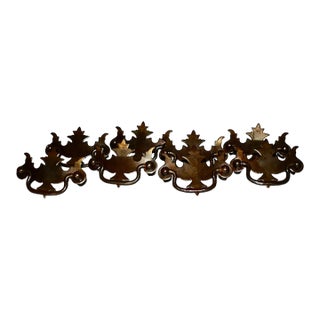 Vintage Set of Eight Chippendale Style Brass Plated Hardware For Sale