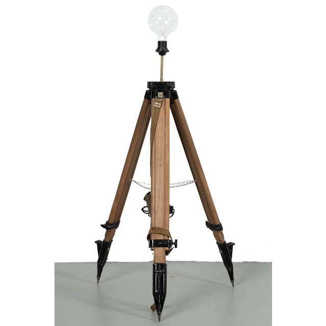 Brown Surveyor Tripod Floor Lamp For Sale - Image 8 of 8