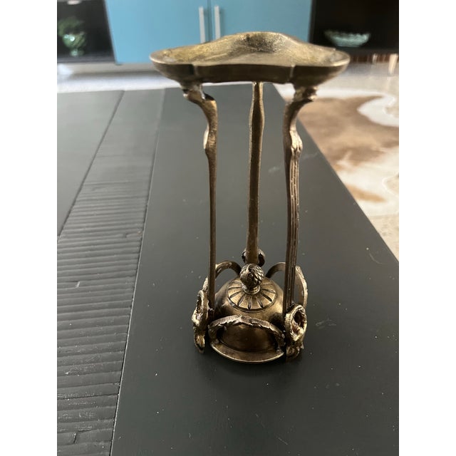Mid-Century Modern Vintage Brass Rams Head Incense Burner For Sale - Image 3 of 9
