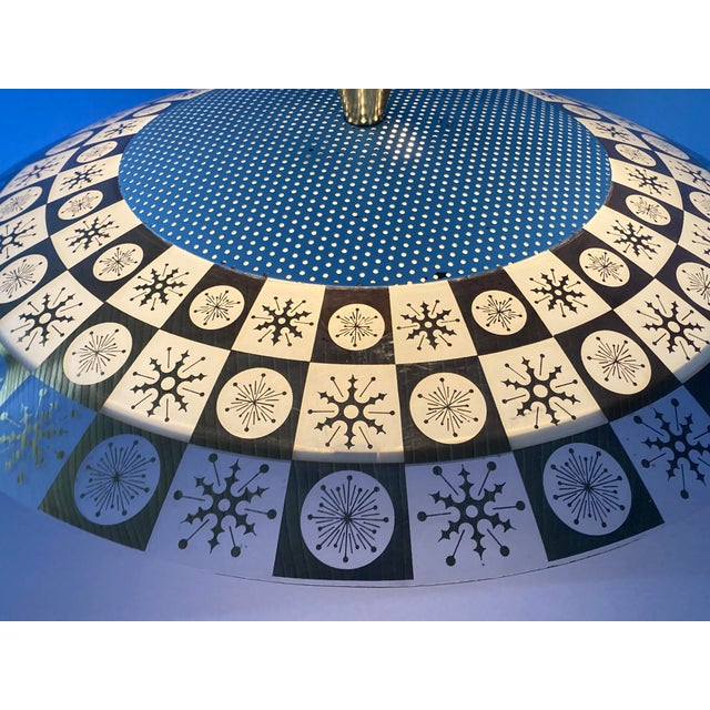 Glass 1950s Mid-Century Modern Lighting Extravaganza Chandelier With Glass Shade For Sale - Image 7 of 8