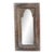 Weathered Stone Charcoal Indian Arched Mirror For Sale