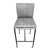 Contemporary Dusk Grey Leather Bar Stool For Sale - Image 3 of 6