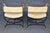 Italian 1940's Pair Italian Brass and Steel Jansen Style Savonarola Armchairs For Sale - Image 3 of 16