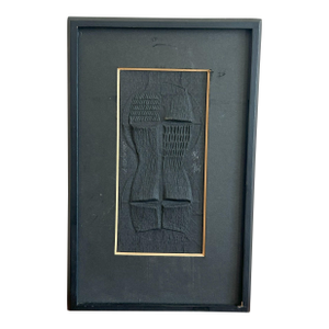 Cheung Yee (Zhang Yi) (Hong Kong, 1936-2019) Black Cast Paper Relief Framed Artwork