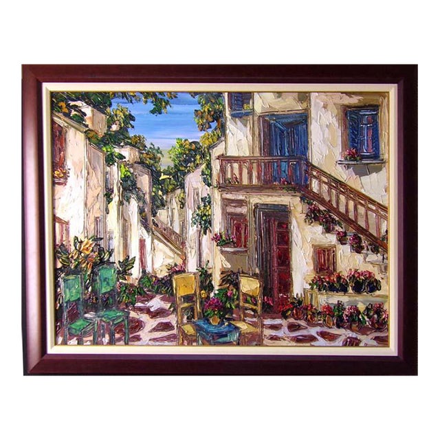 Maya Eventov Untitled Oil Canvas With Beautiful Custom Frame Me040908-03 For Sale