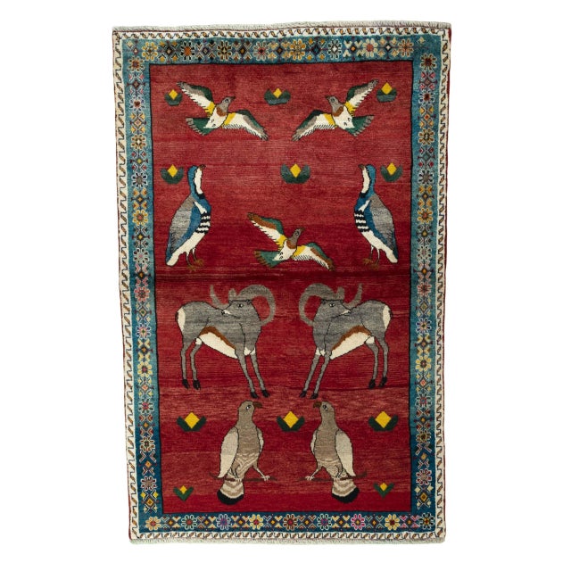 Hand-Knotted Gabbeh Nomad Rug in Wool, 2010s For Sale - Image 11 of 11