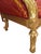 18th-century style sofa with gold-leaf wood frame and satin fabric. the sofa is marked on the bottom with the roberto...