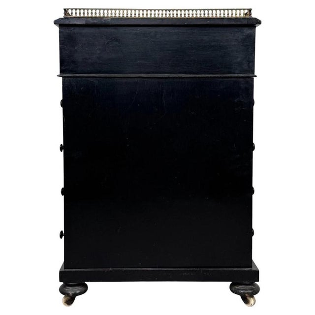 Antique English Ebonised Davenport Desk with Red Leather, 1800s For Sale - Image 9 of 14