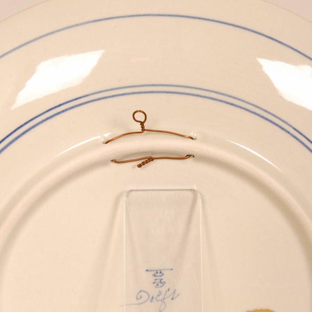 Royal Blue Royal Delft Plate Seascape Wall Plate Blue and White Large Wall Plate Handpainted Coastal Maritime For Sale - Image 8 of 11