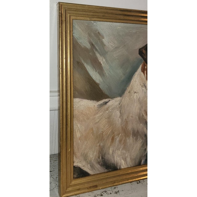Folk Art Mid 20th Century Jack Russell Terrier Oil Painting For Sale - Image 3 of 5