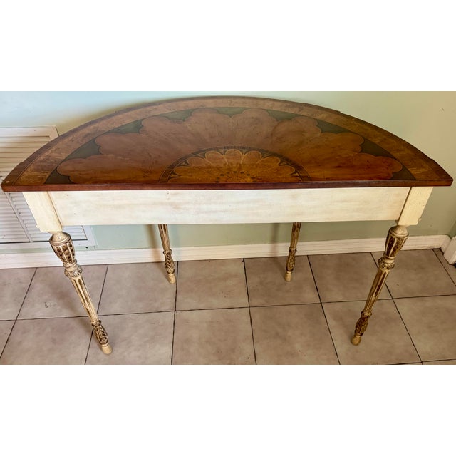 Very Fine Ej Victor Newport Historic Collection Carved Inlaid Console Foyer Hall Table For Sale - Image 12 of 12