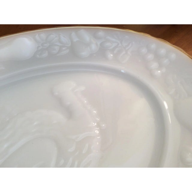 Vintage 24k Gold Rimmed Milk Glass Platter For Sale In Columbus - Image 6 of 13