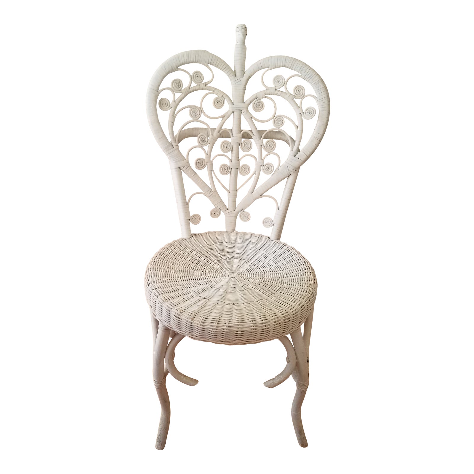 1960s Vintage Wicker Heart Shaped Chair Chairish