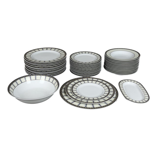 Vintage Porcelain Dinnerware Set from Pierre Cardin, 1990s, Set of 41 For Sale