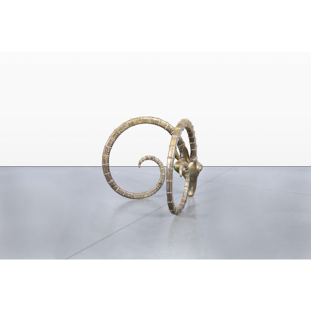 Mid-Century Brass Ibex Rams Head Dining Table Bases After Alain Chervet For Sale - Image 13 of 14