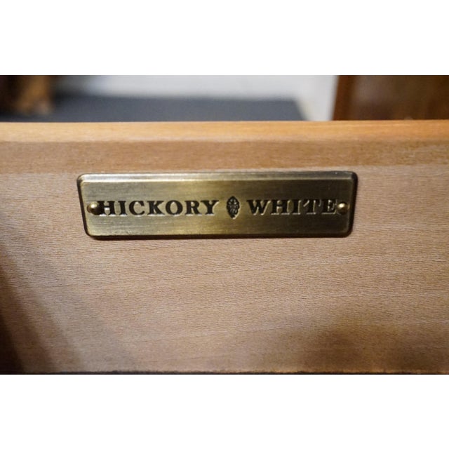 Hickory White Burled Walnut Italian Modern 70" Sideboard Buffet W. Metal Base 41024-41 For Sale - Image 9 of 14
