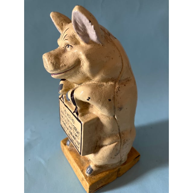 American 1900’s Pig "Thrifty" Cast Iron Money Bank For Sale - Image 3 of 9