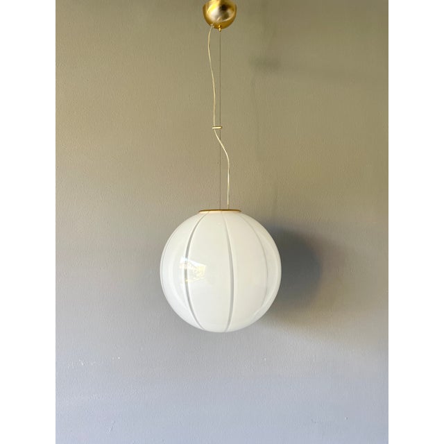 White Vintage Hand-Crafted Murano Glass Chandelier, 1980s For Sale - Image 8 of 16