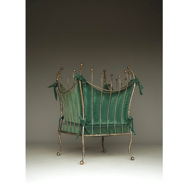 Green Set of Vintage Lounge Chair and Ottoman, 1980s For Sale - Image 8 of 16