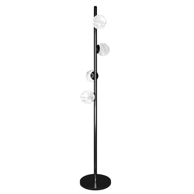 Metal Ofione Shiny Black Metal Floor Lamp by Alabastro Italiano For Sale - Image 7 of 7