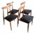 Vintage Scandinavian Chairs in Beech and Black Skai, 1960s, Set of 4 For Sale