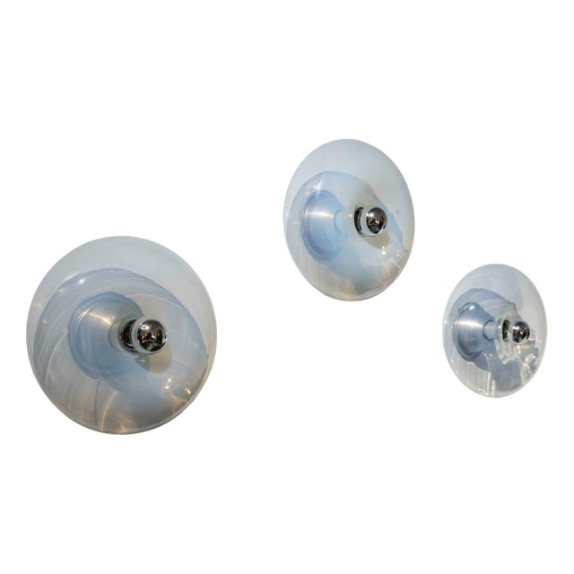Italian Panta Sconces in Murano Glass by Giusto Toso for Leucos, 1970s, Set of 3 For Sale