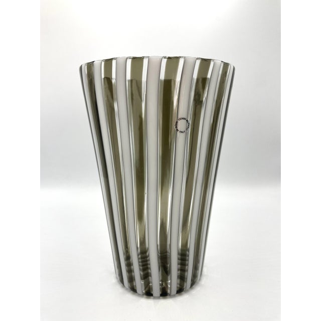 Glass Venini Reed Vase by Gio Ponti, 1988 For Sale - Image 7 of 7