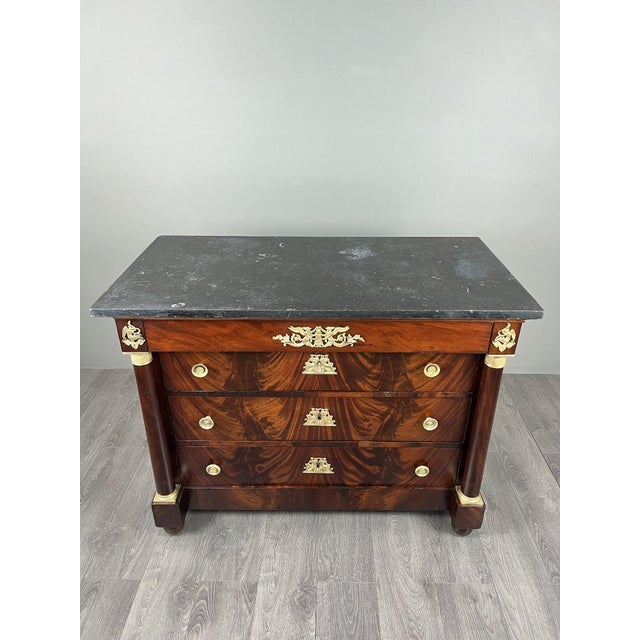 19th Century 19th Century Empire-Style Mahogany Chest of Drawers For Sale - Image 5 of 13