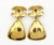 Chanel 1990s Pair of Chanel Vintage Gold Plated CC Hammered Triangle Clip on Earrings For Sale - Image 4 of 5