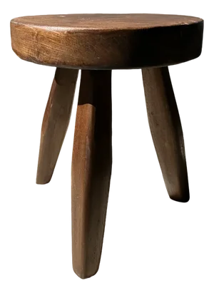 Small Brown Tripod Stool in Upcycled Teak