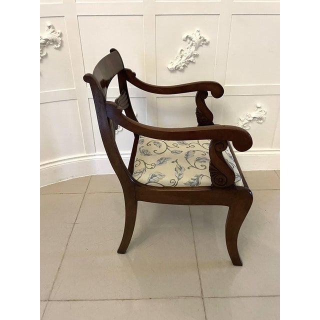 Wood Set of Regency Figured Mahogany Desk Carver Chairs, 1830s For Sale - Image 7 of 13