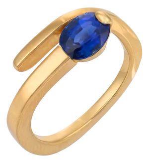 Vintage Sapphire 18k Yellow Gold Wrap Ring, Size 5