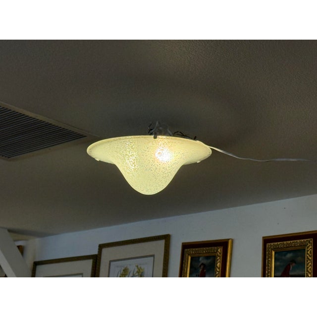 White 1970s Italian Angelo Vittorio Mazzega Murano Mushroom Flushmount Light For Sale - Image 8 of 12