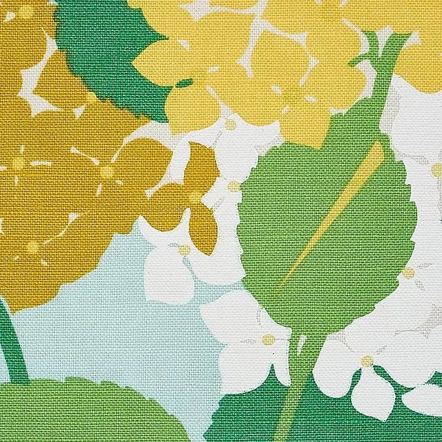 English Sample- Schumacher Hydrangea Fabric in Yellow For Sale - Image 3 of 3