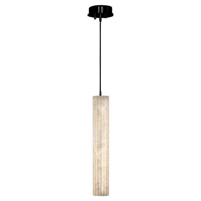 Black Roller Vertical 60 Pendant Lamp by United Alabaster For Sale - Image 8 of 8