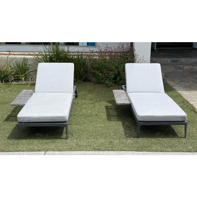 Design Plus Gallery presents a Set of Four Grid Outdoor Chaise Lounges from Gloster. These are premium, minimalist outdoor...