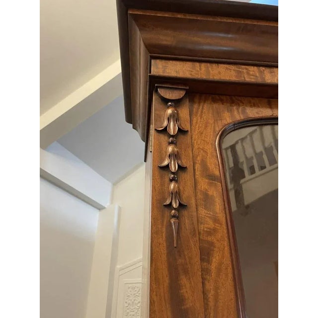 Wood Large Victorian Figured Mahogany Breakfront Bookcase, 1860s For Sale - Image 7 of 11