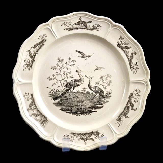 Creamware Liverpool Birds Plates from Leeds Pottery of Hunsle, 1770s, Set of 2 For Sale - Image 6 of 12