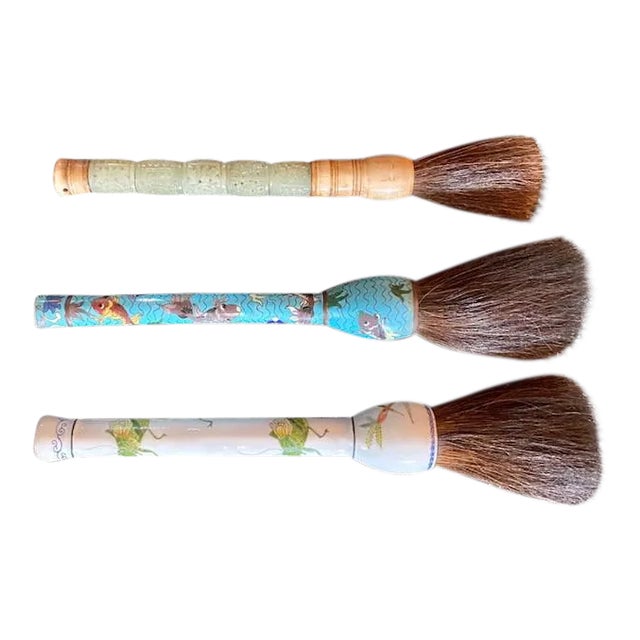 Vintage 1960s Chinese Calligraphy Brushes - Set of 3 For Sale