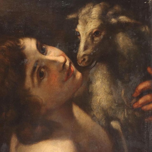 After Michelangelo Merisi, St. John the Baptist, Oil on Panel For Sale - Image 3 of 12