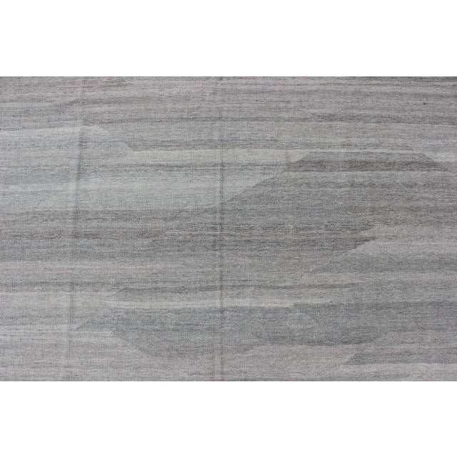 Very Large Modern Kilim With Solid Minimalist Design in Variation of Gray Tones For Sale - Image 10 of 13