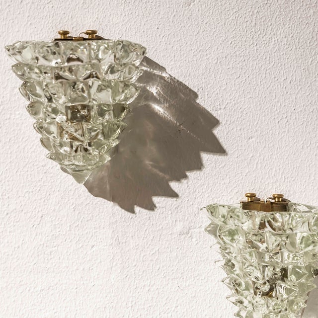 Gold Vintage Italian Wall Lights by Ercole Barovier for Barovier & Toso, 1930s, Set of 2 For Sale - Image 8 of 11