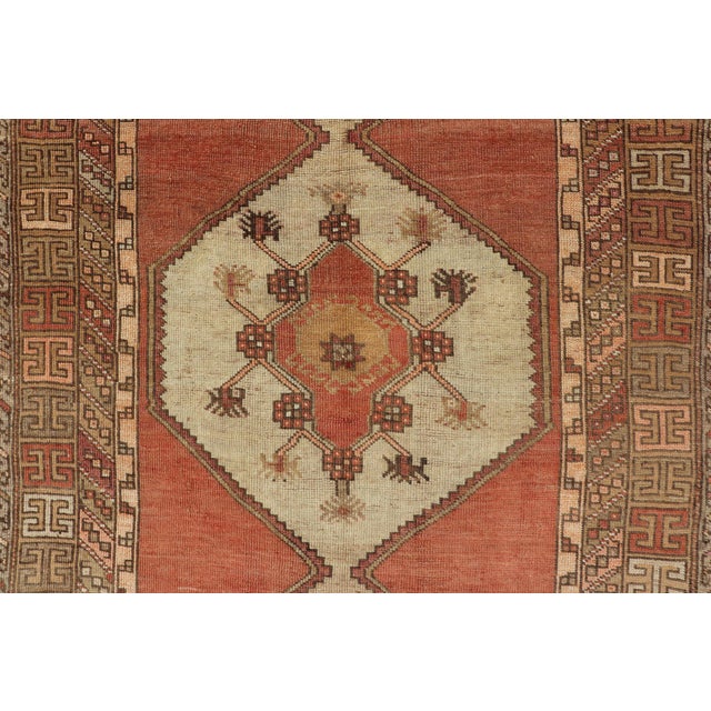 Vintage Turkish Gallery Kars Rug With Soft Cream and Terracotta 5'5 X 11'2 For Sale In Atlanta - Image 6 of 10