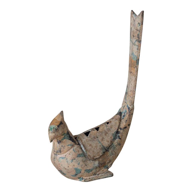 Late 19th Century Large Japanese Sculptural Bronze Bird For Sale
