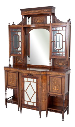 Victorian Side Cabinet in Marquetry, 1890s