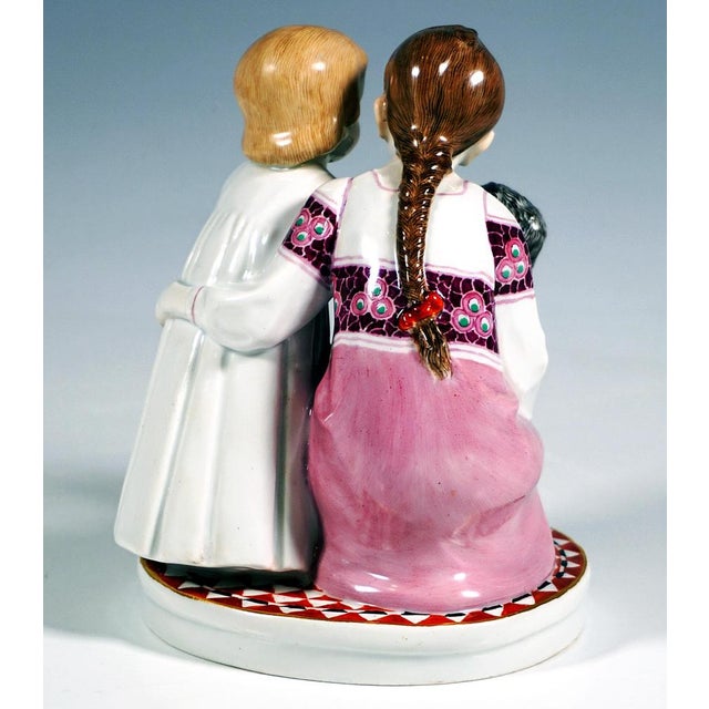 Art Nouveau Group Figurine by Max Bochmann for Meissen, 1912 For Sale - Image 3 of 7