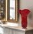 Vintage Fazzoletto Murano Textured Red Art Glass Vase For Sale - Image 11 of 14